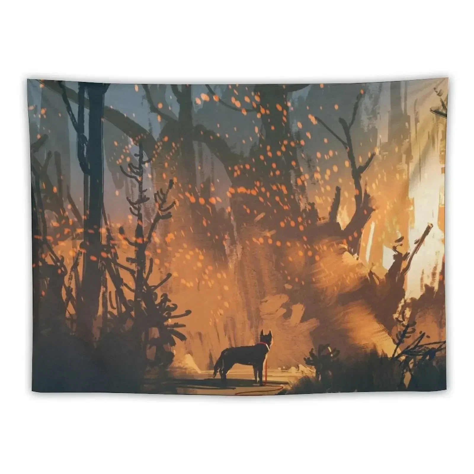 

Legendary Animals Dog Lost in Mystic Forest by Ian Fantasy Tapestry Room Decorations Aesthetics Bedroom Decor Aesthetic Tapestry
