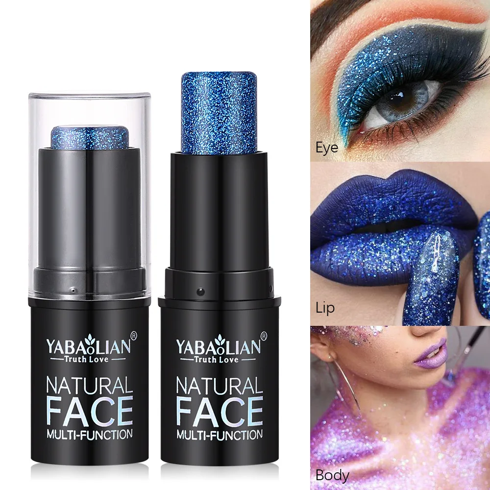 Bâton de fard à paupières à paillettes longue durée, formule de Gel à 6 nuances, anti-transfert, couleurs vives, maquillage de Festival