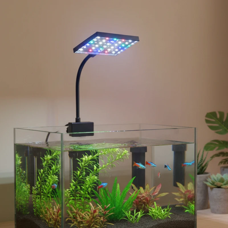 USB Aquarium LED-Licht Vollspektrum Aquatische Pflanzenwachstumslampe Fischbecken Einstellbare Helligkeit Dimmbar Zeitgesteuert 360° ° Drehbare Leuchte – Detail 3