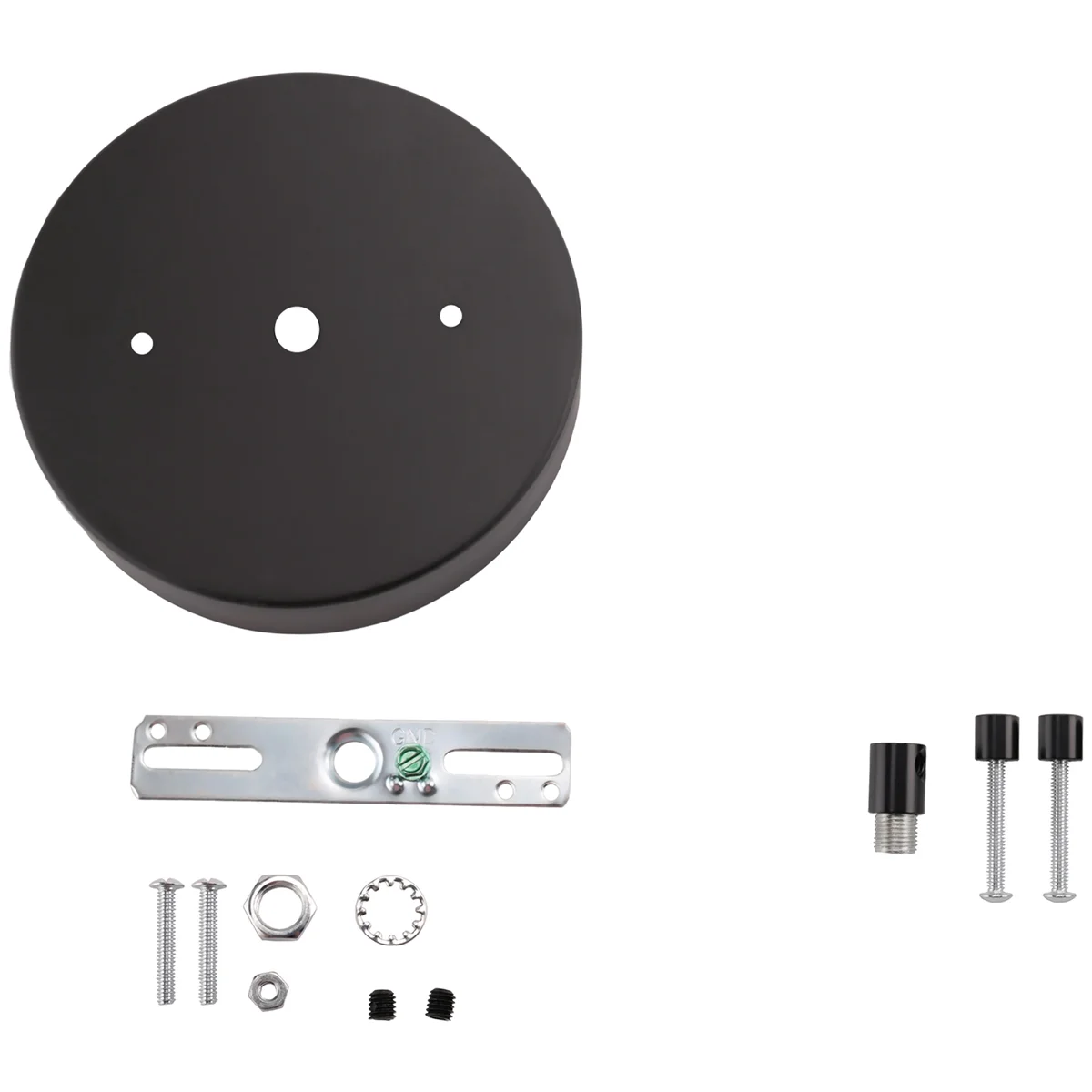 Kit d'éclairage de plafond CanAmendments, couvercle de plaque de suspension, tout le matériel de montage, lustre, noir