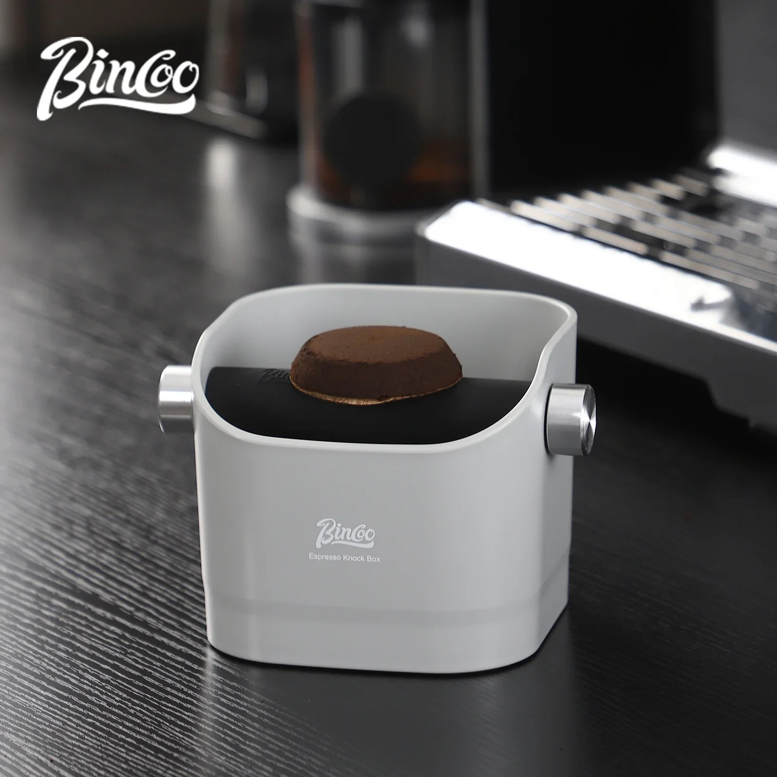 

Bincoo Coffee Knock Box 0.8L Espresso Grounds Container Anti Slip Espresso Dump Bin Grind Beveled Barista Goods Cafe Accessories