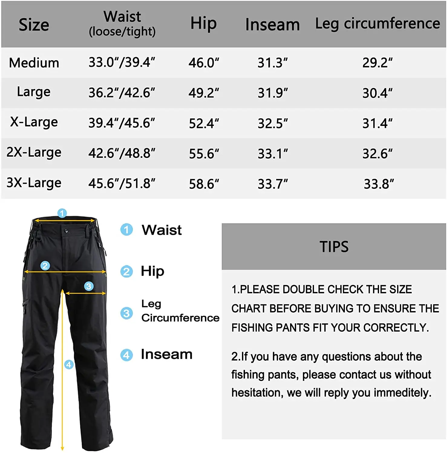 8 Fans 2-ply Fishing Hiking Trawler Pant with Pockets Outdoor Quick Dry Breathable Trouser for Men & Women Waterproof Black