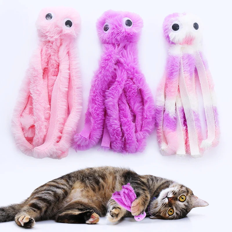 Katzenspielzeug Niedliches Oktopus-Plüschtier bissfest interaktives Zahnspielzeug Haustierzubehör