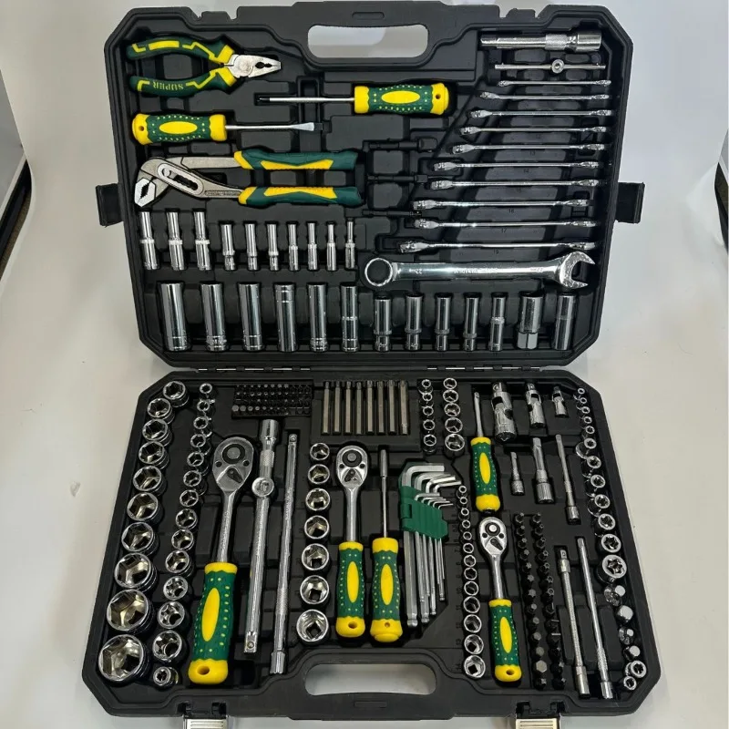 218Pcs Auto Repair Tool Kit, Full Ratchet & Socket Combination Set, Complete Car Maintenance Socket Wrench Tool Set