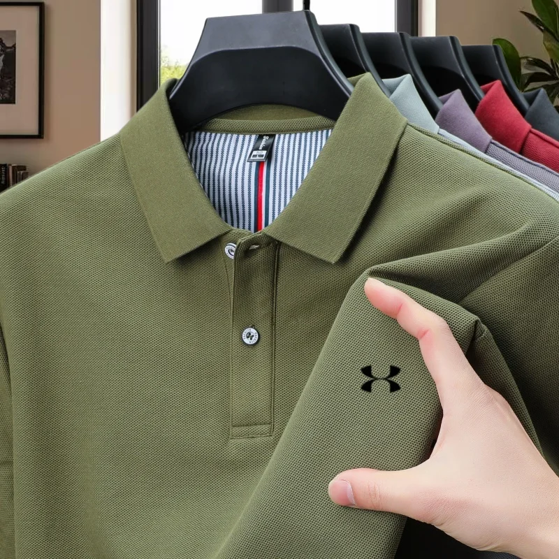 Luxuriöses Herren-Marken-POLO-Shirt mit Exquisiter Einfacher Stickerei, Sommer-Neuheit, 100% Baumwolle, Komfortabel und Atmungsaktiv, Kurzarm-Oberteil