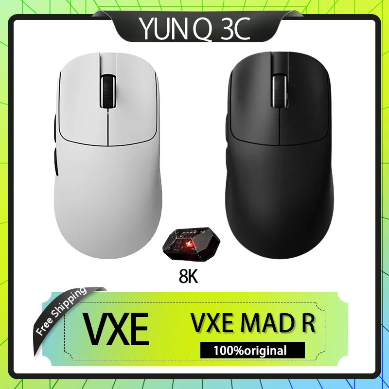 

Vxe Mad R Wireless Mouse Vgn Series 8k Ergonomic 36g Ultra Lightweight Paw3395 Sensor Dual Mode Esports Gaming Mouse