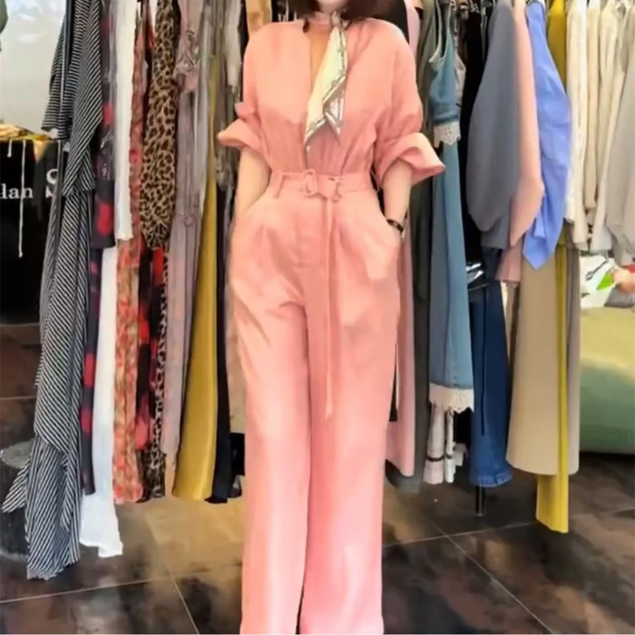 

Sli Loose Wide Leg Pants for Women High Waist Long Trousers Faionable Slimming Spring 2025 New Arrival