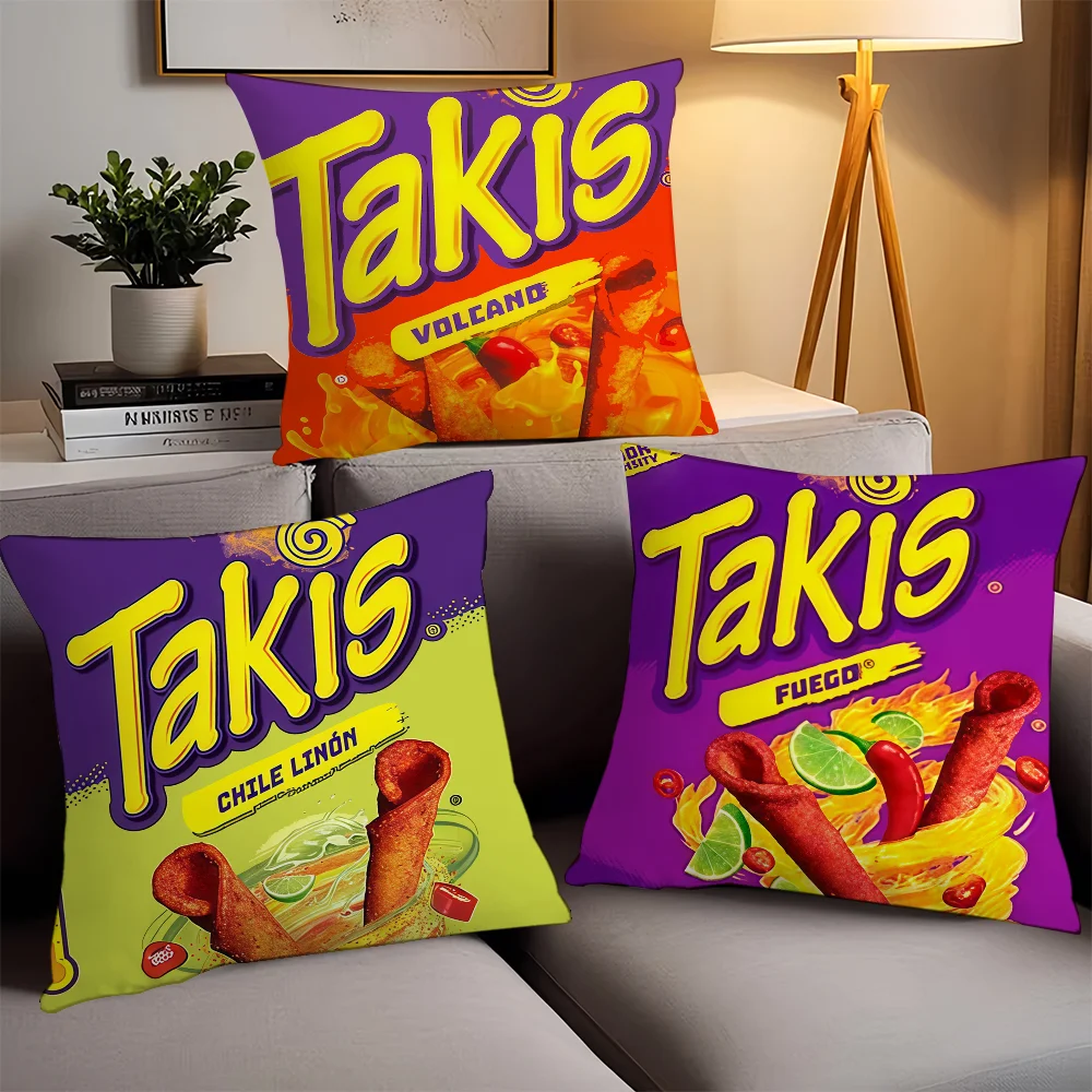 رقائق الذرة وجبات خفيفة T-Takis كيس وسادة وسائد مكتب مناسبة لغطاء الوسادة المزخرف لغرفة نوم السيارة