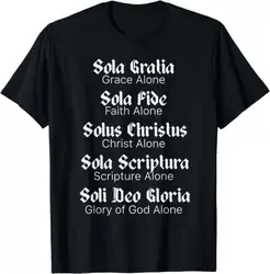 NEW LIMITED Five Solas Reformed Christians Protestant Theology T-Shirt