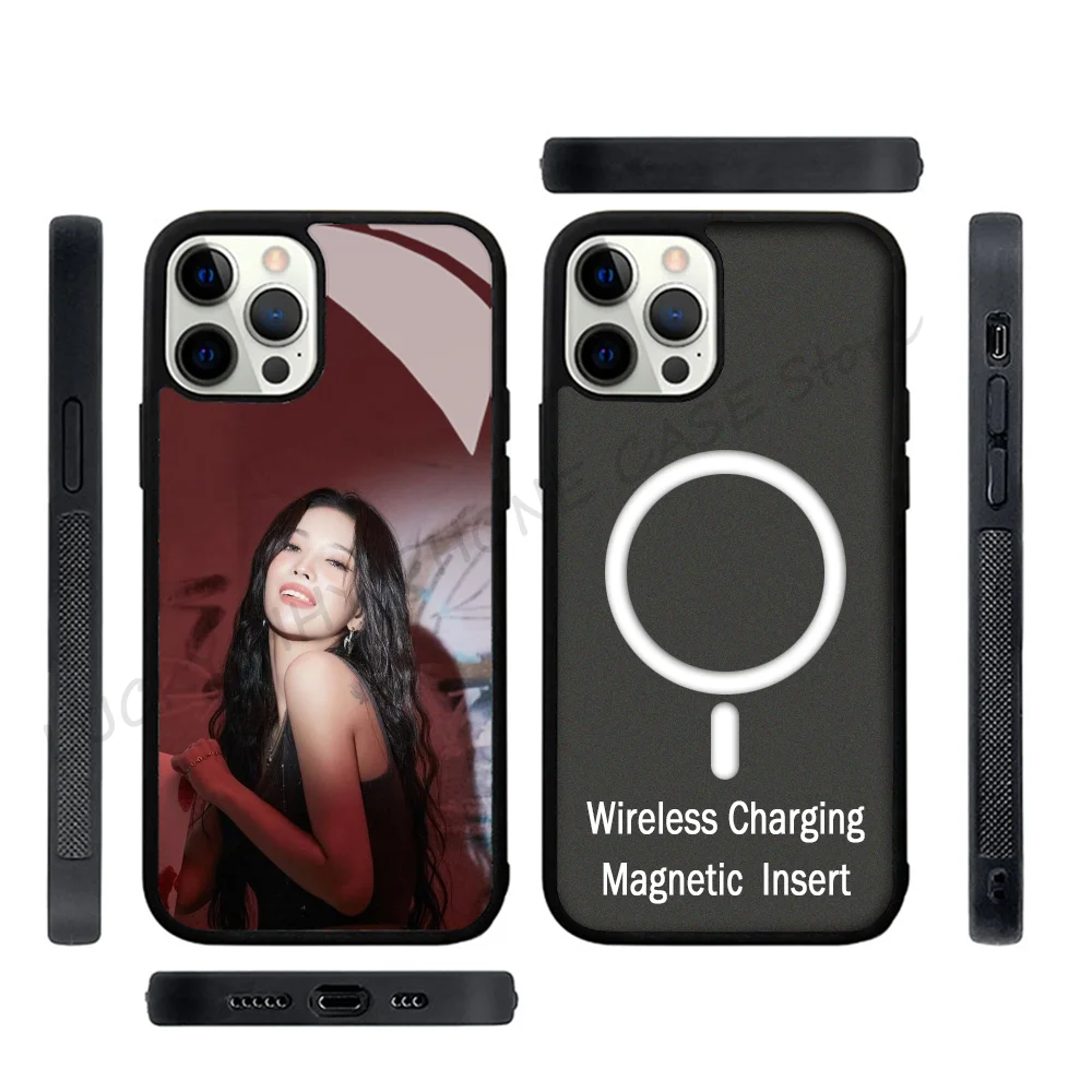 

Kpop G-gidle Jeon Soyeon Phone Case Strong Magnetic for IPhone 15 14 13 Pro Max 11 12 Mini Alex Mirror TPU Shell