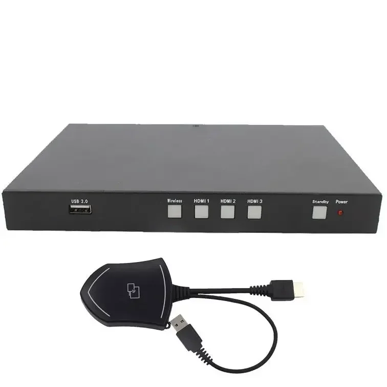 New 4K wireless presentation audio video  transmitter receiver scaler switcher CS-411+2*USB Dongle