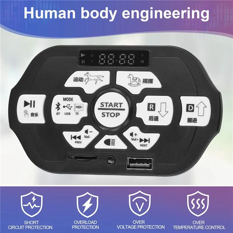 ABXE-Central Control Module Children's Electric Vehicle Central Control Module Power Display, Bluetooth Music