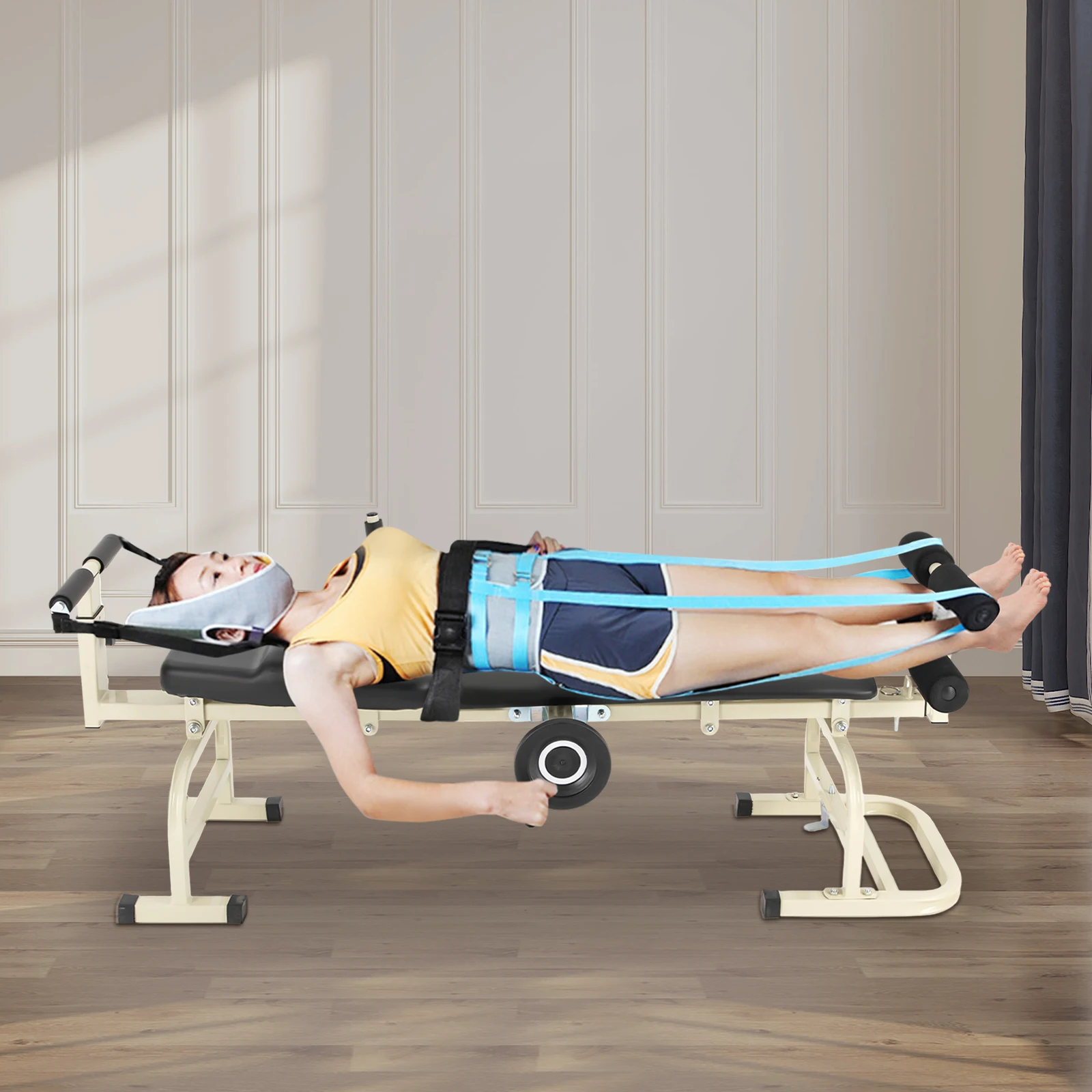 

Многофункциональное устройство для вытяжения шейки матки | Черный/белый, нагрузка 120 кг, подходит для высоты 1,45-1,85 м, используется для головы/шейи/зад/ножек/талии