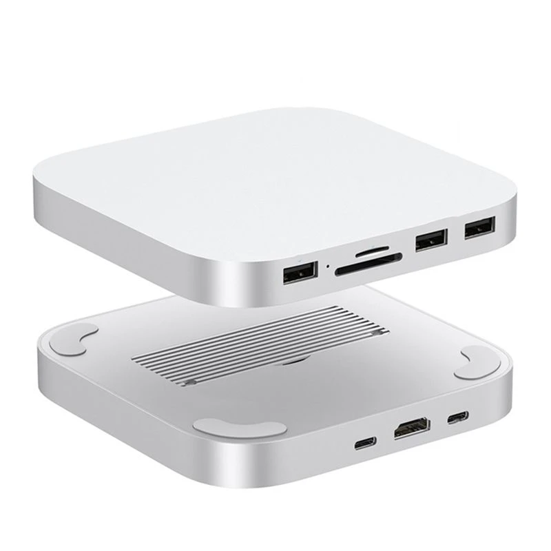 For Mac Mini USB C Hub With M.2 SSD Enclosure For Mac Mini / Pro Stand Type-C Dock Station USB3.2 SD/TF4.0 MC25H