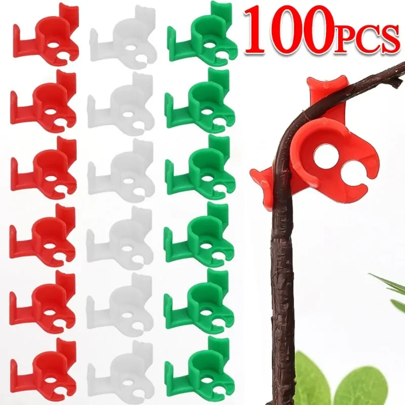 

100Pcs Plant Clamp Bending Device Flower Vine Branches Plant Stem Training Clips Plant Growth Bender Control Support Clamps