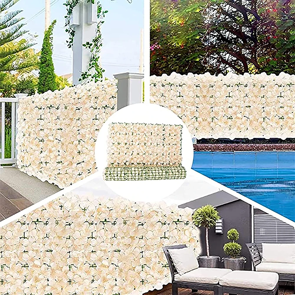 Artificial Flower Panels Wall Hedge Simulation Trellis with Leaves Retractable Fence for Wedding Backdrop Garden Balcony Decor