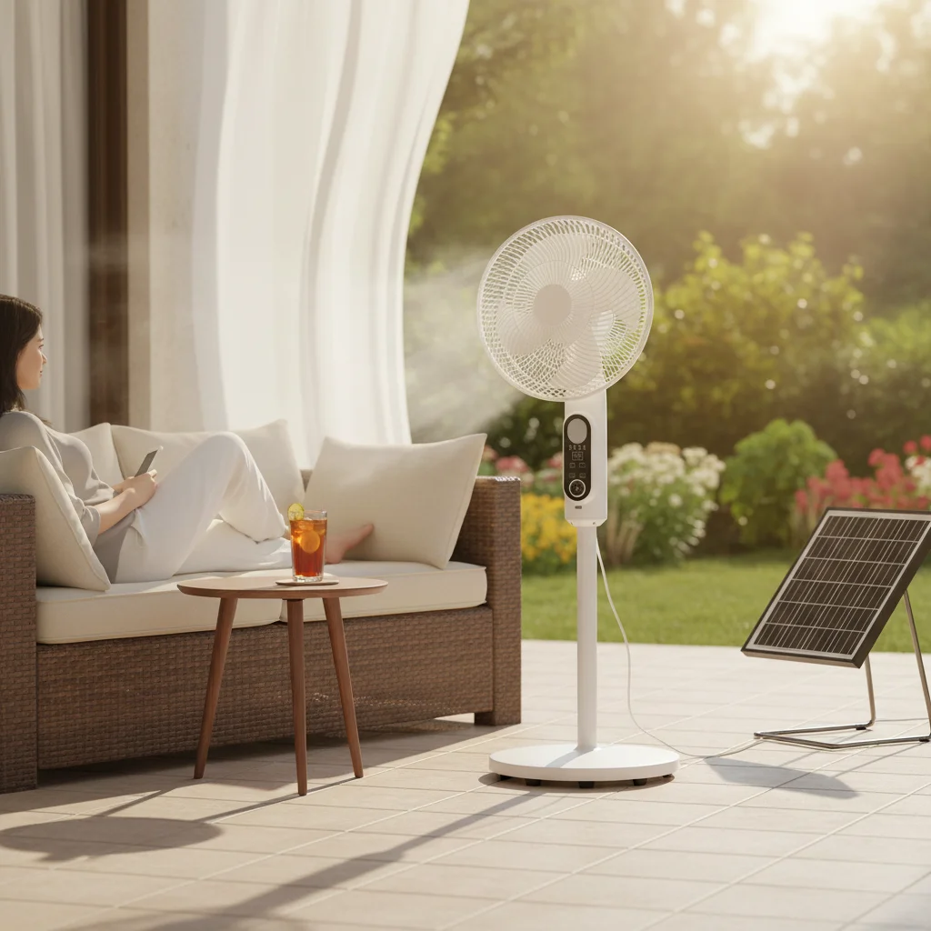 

Solar Outdoor Fan Windproof Dustproof Solar Cooling Fan for Yard Balcony Ventilador Solar Recargable