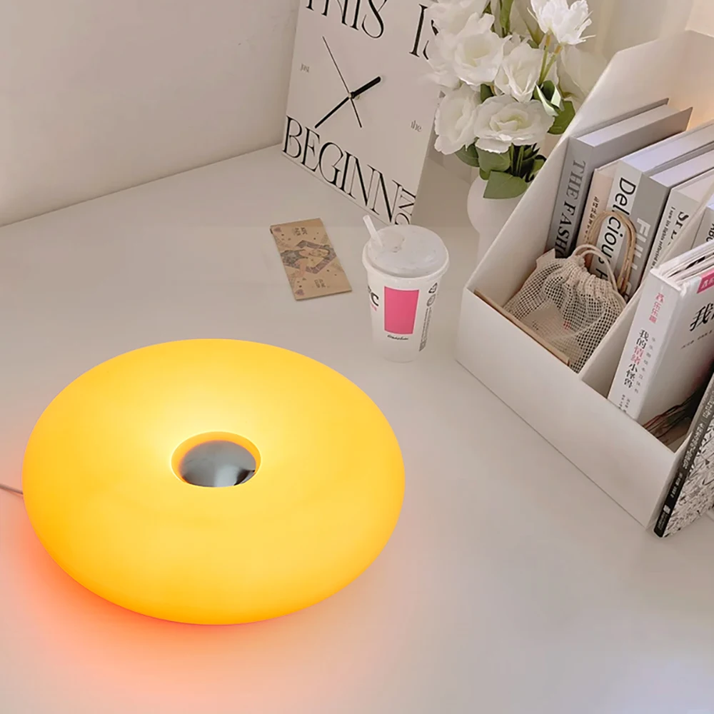 Doughnut table lamp USB plug bedroom bedside ambient light Bauhaus living room dining room decorative light