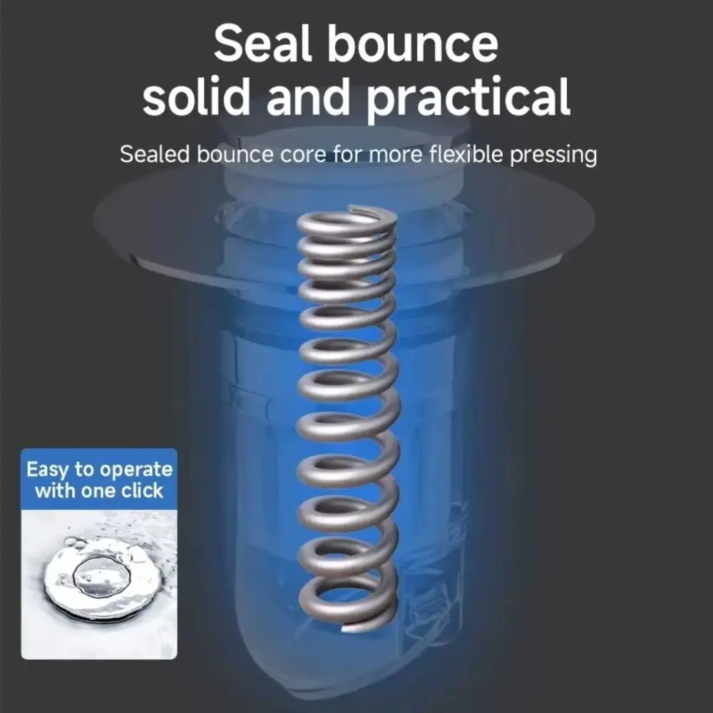 

1Pcs Durable Bounce Core Pop-up Drain Filter Universal Press Type Bathtub Stopper Sink Strainer Kitchen