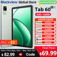 2025 New Blackview Tab 60 WIFI Tablet 10.1Inch IPS Display Widevine L1 Android 14 5100mAh Battery 12GB(4+8Expand) 128GB PC Pad