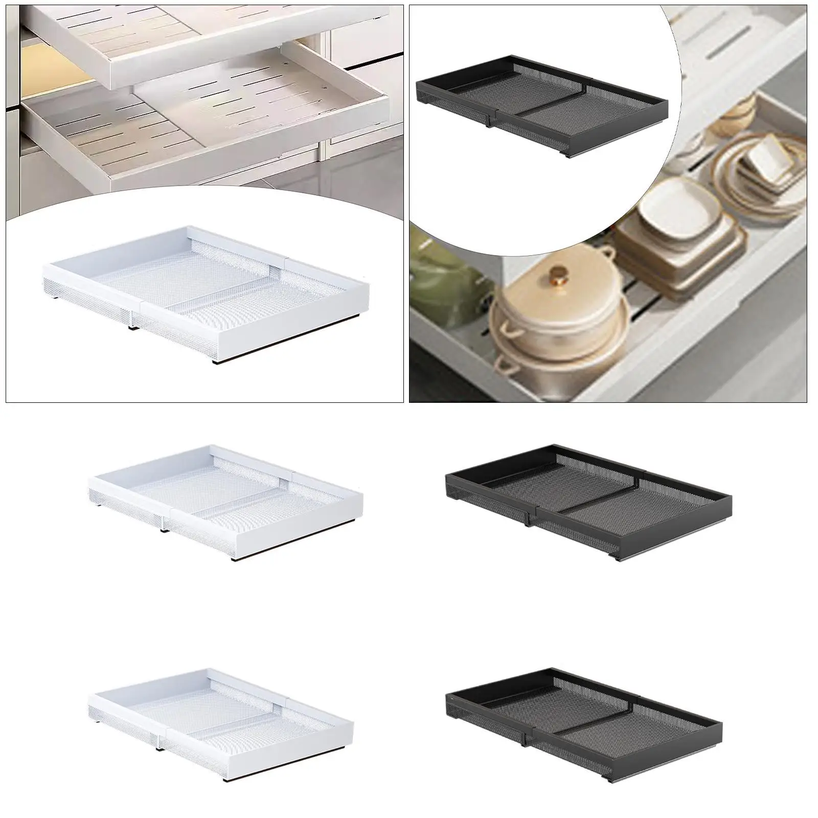 Pull Out Cabinet Organizer Slide Out Drawer Storage Shelf, High Capacity, Multipurpose Sliding Cabinet ,for Pantry under Sink