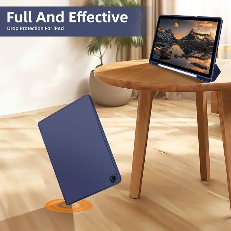 Smart Case For Samsung Galaxy Tab S8 S7 A9 S9 FE 11 Funda Galaxy Tab S7 Plus FE S8 S9 FE Plus 12.4 S6 10.5 With Pen Holder Cover