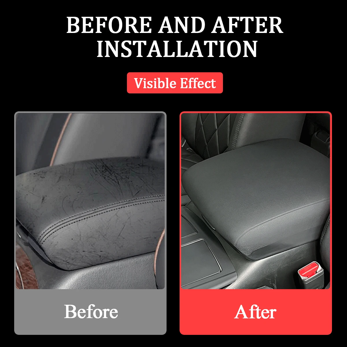 Suitable for Nissan Patrol Y62, Silicone Armrest Box Cover, Lychee Pattern Design, Delicate and Comfortable Feel, Y62-Specific Interior Protection Accessories