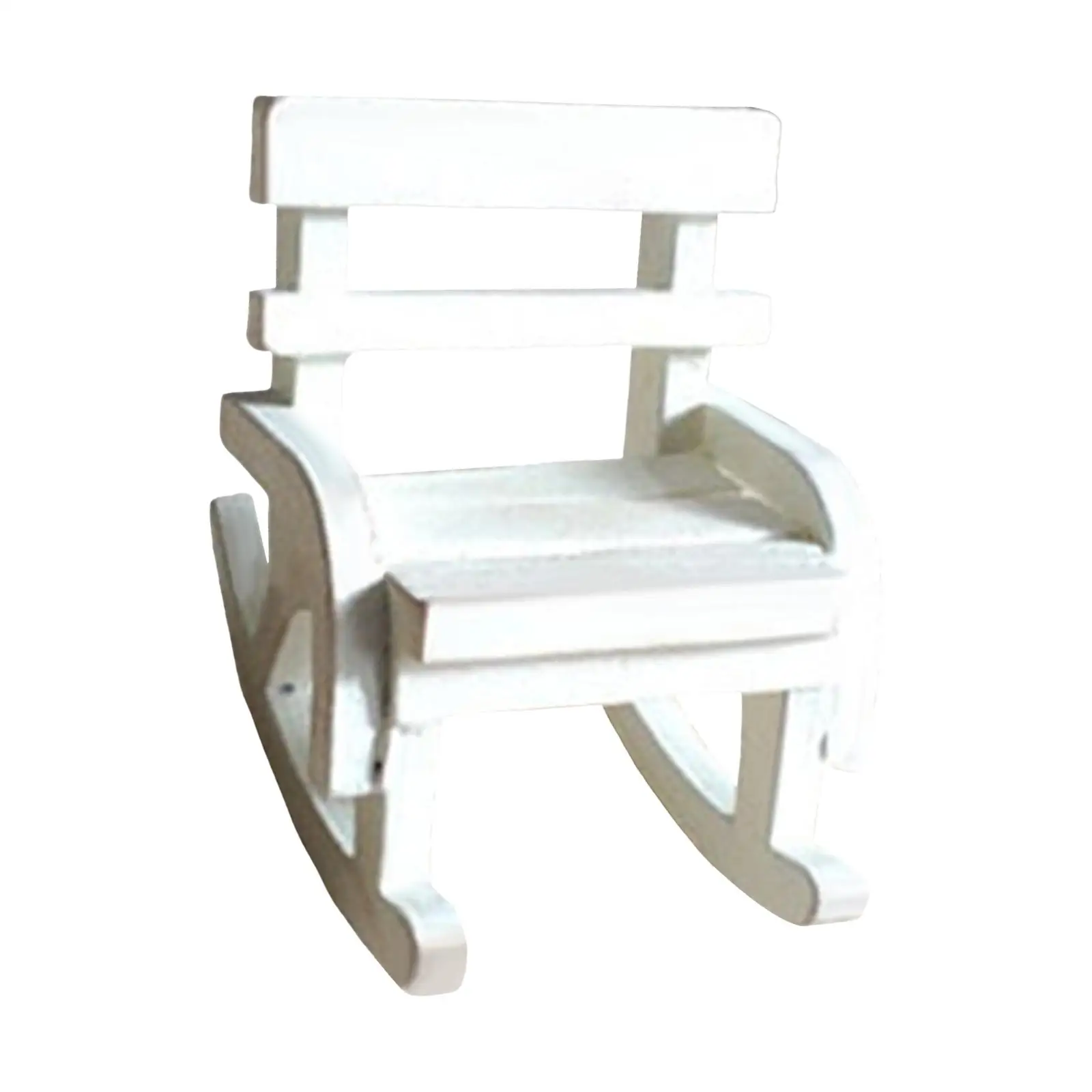 

Dollhouse Furniture Dollhouse Wooden Chairs Home Decor Handpainted Mini Rocking Chair Miniature Rocker Chair for Beach Diorama