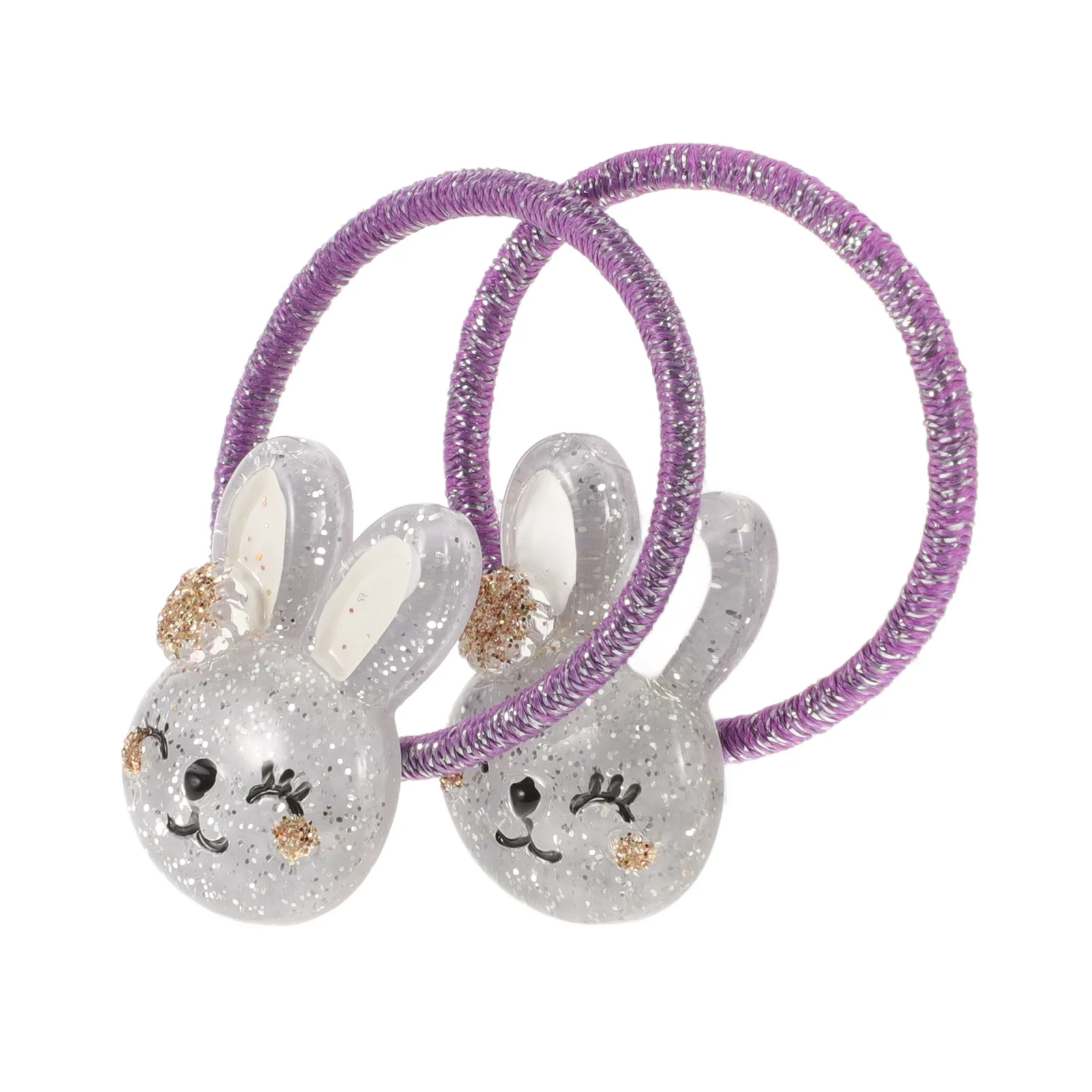 

2Pcs Elastic Animal Girl Hair Ties Cute Bunny Rabbit Cartoon Hair Accessories for Kids Durable Safe and Charming