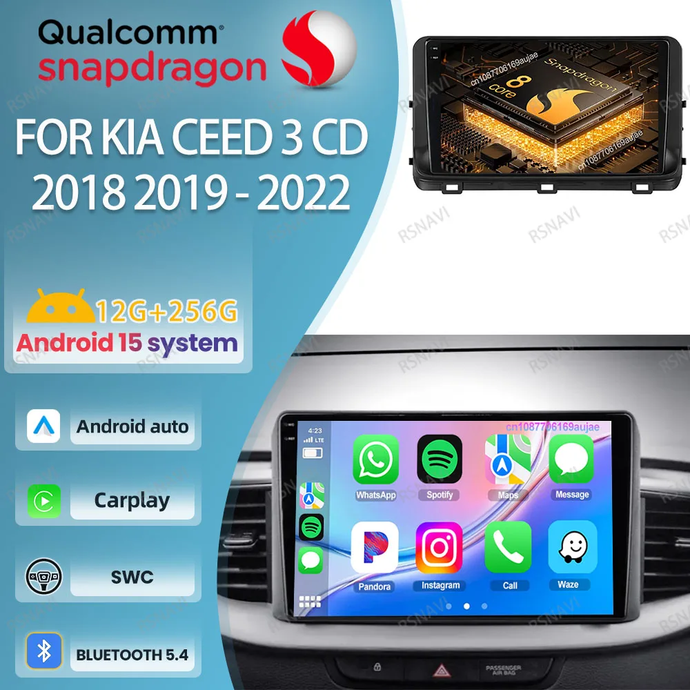 Android 15 Car Radio For Kia Ceed 3 CD 2018 2019 - 2022 1.9 Tdi Miata Lanos Delica D5 3000gt Scania Supplies Squishy Citroen C5