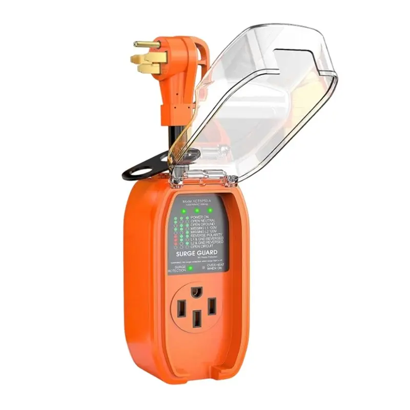 US Plug 50A For RV Surge Protector With Waterproof Cover- NEMA 14-50P, AC125V/250V For RV Travel Trailer-T61C