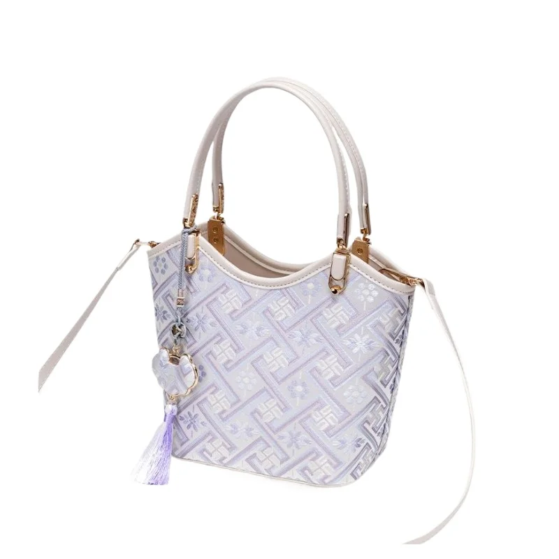 New Chinese-style Intangible Cultural Heritage Zhuangjin Ethnic Style Handbag New Versatile Commuter Large-capacity Portable Bag