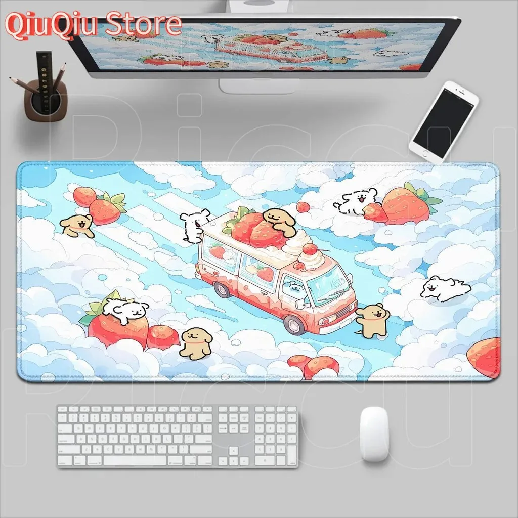 

New HD Print Cartoon Line Dog Maltese Puppy Dog Mousepad Large Gaming Mouse Pad LockEdge Thickened PC Computer Keyboard Desk Mat