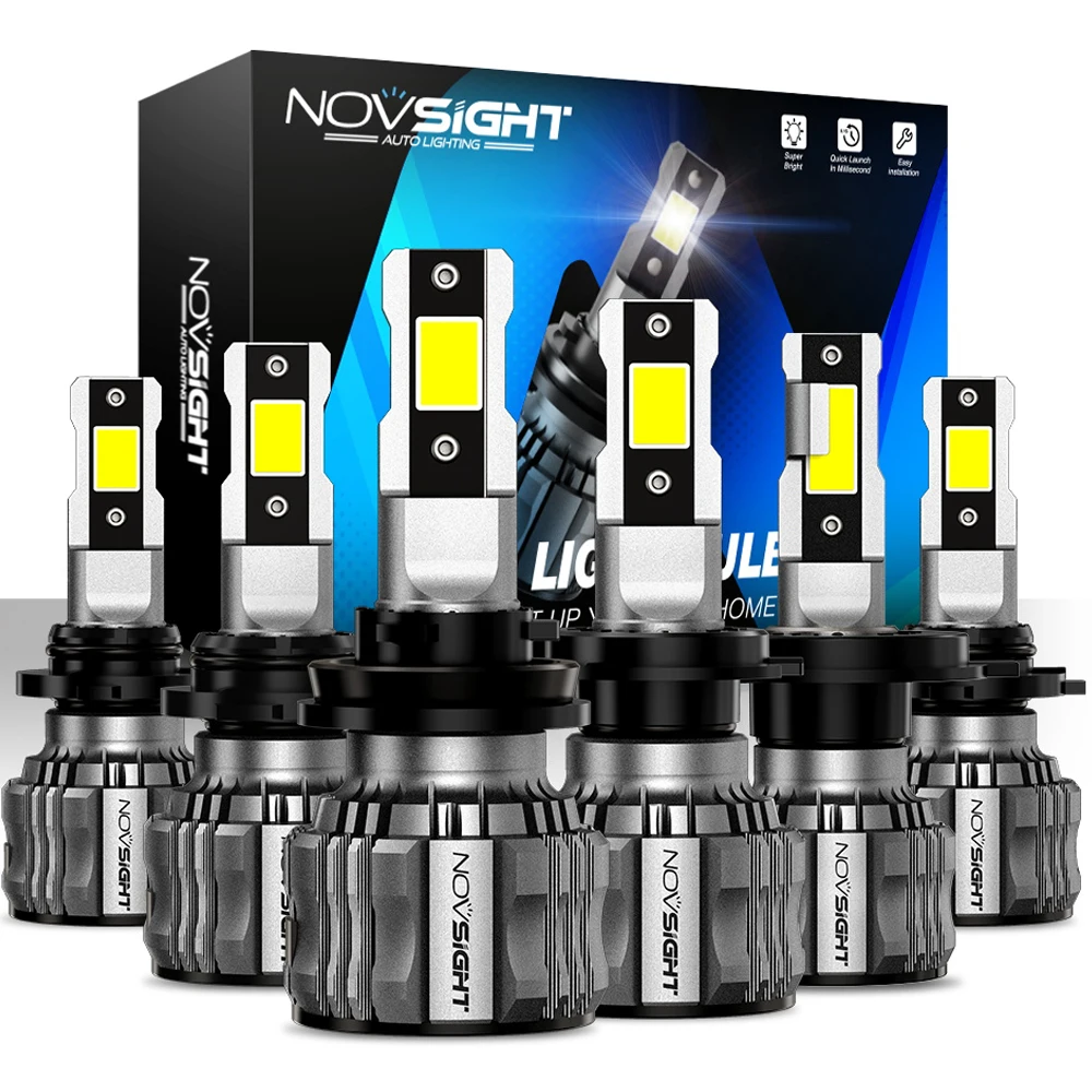 NOVSIGHT H7 LED Canbus Headlight Bulbs H4 H11 H8 H9 9005 HB3 9006 HB4 H1 9012 Car Lamp 72W 15000LM Bright 6500K White Led Lights