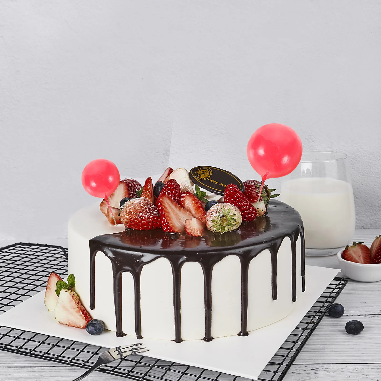 

30Pcs Foams Cupcake Toppers Ball Shaped Cake Picks Dessert Decorations Supplies Balls Dessert Topper Cake Inserts