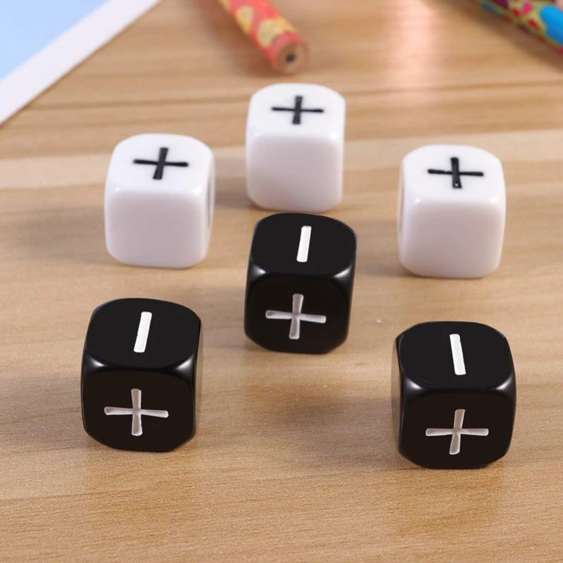 20PCS Math Dice For Kids Games Cube Plus And Minus Sign Manipulatives Classroom Teaching Supplies Montessori Educational Toys