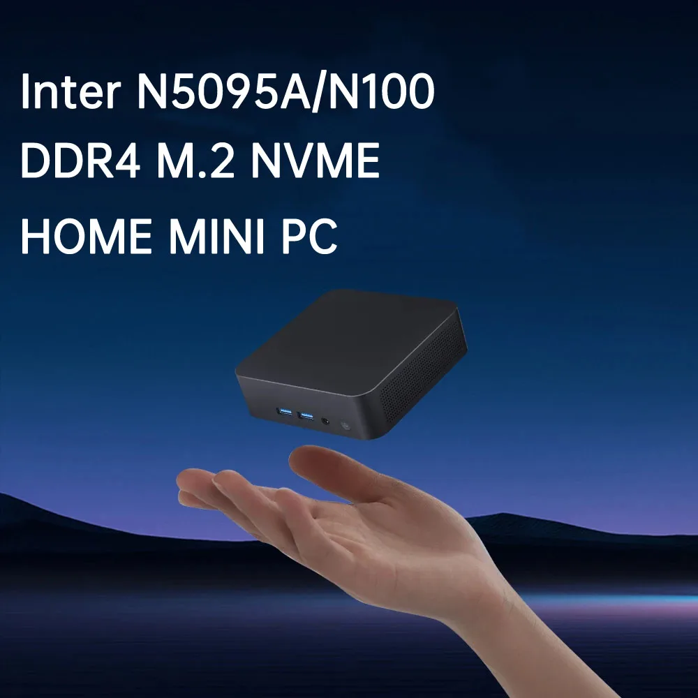 

Helorpc Home MINI PC N100/N5095A 16G DDR4 512G Dual SSD M.2 NVME M.2 NGFF Support Window 10/11 System WIFI6 Office Computer