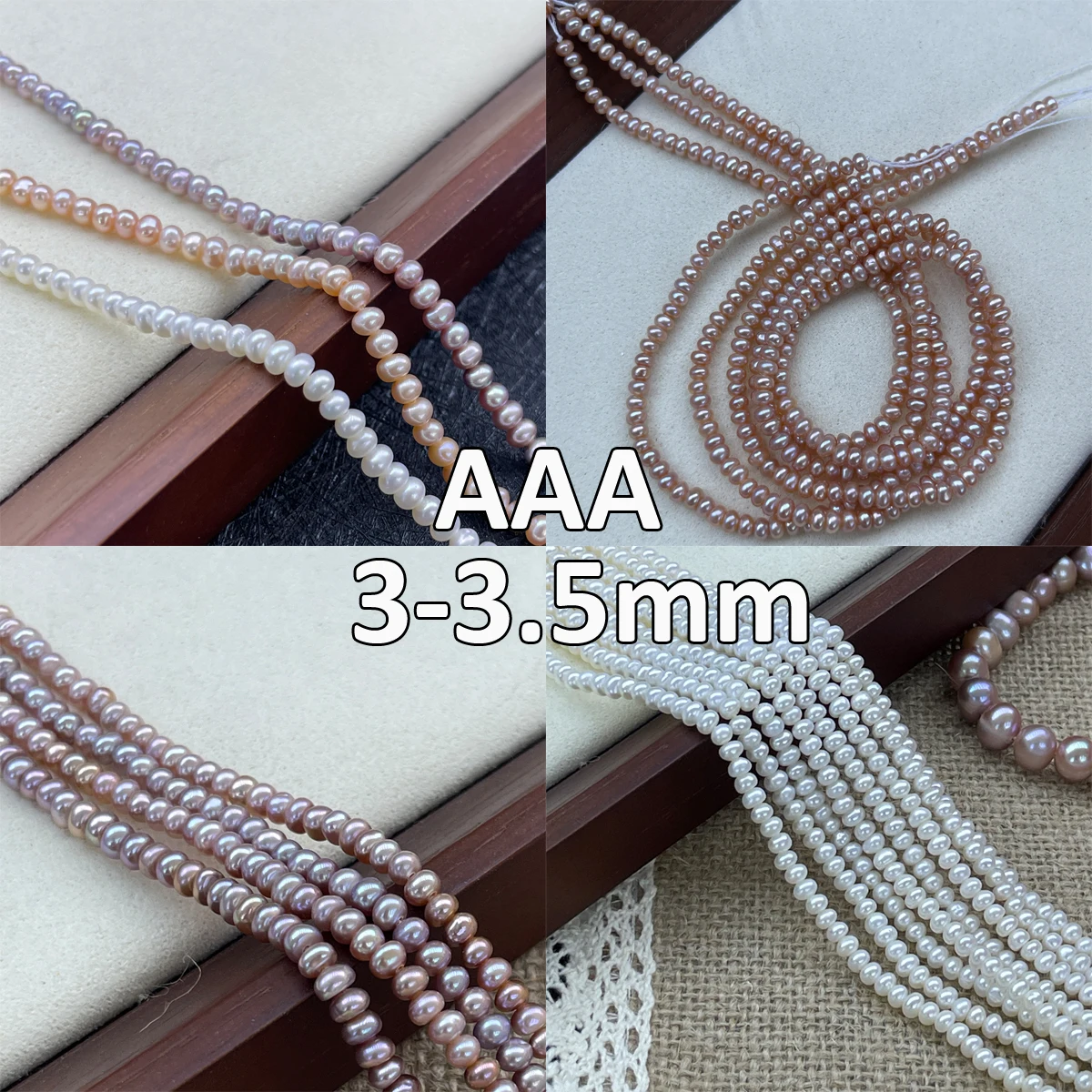 

AAA 3-3.5mm Oval High Quality Natural Freshwater Pearl Punch Beads for Jewelry Making Supplies DIY Necklace Bracelet Accessories