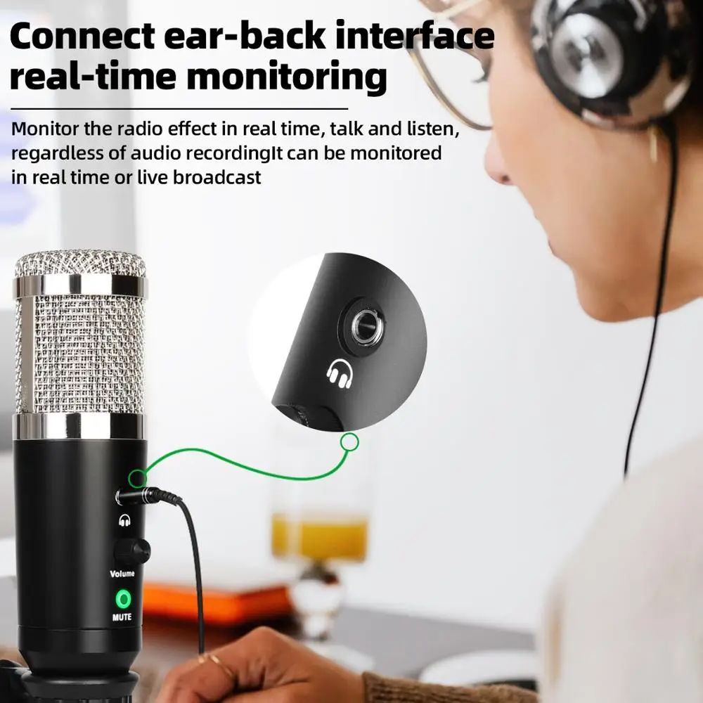 Microfono a condensatore USB professionale deusheng A9 microfono Desktop da gioco ad alta sensibilità per PC Youtube registrazione Streaming Video