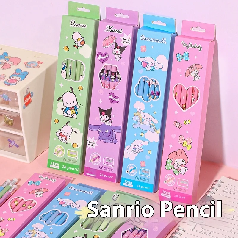 Sanliou Pencil 24/48 Pack Kuromi Yuguigou Wooden Pencil Elementary School Sketching Pen Writing Pen HB