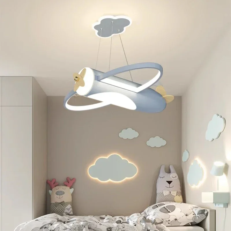 Bauhaus Medieval Art Creative Cartoon Airplane LED Home Ceiling Lights Lustre plated Lamps for Living Room Decoration Chandelier