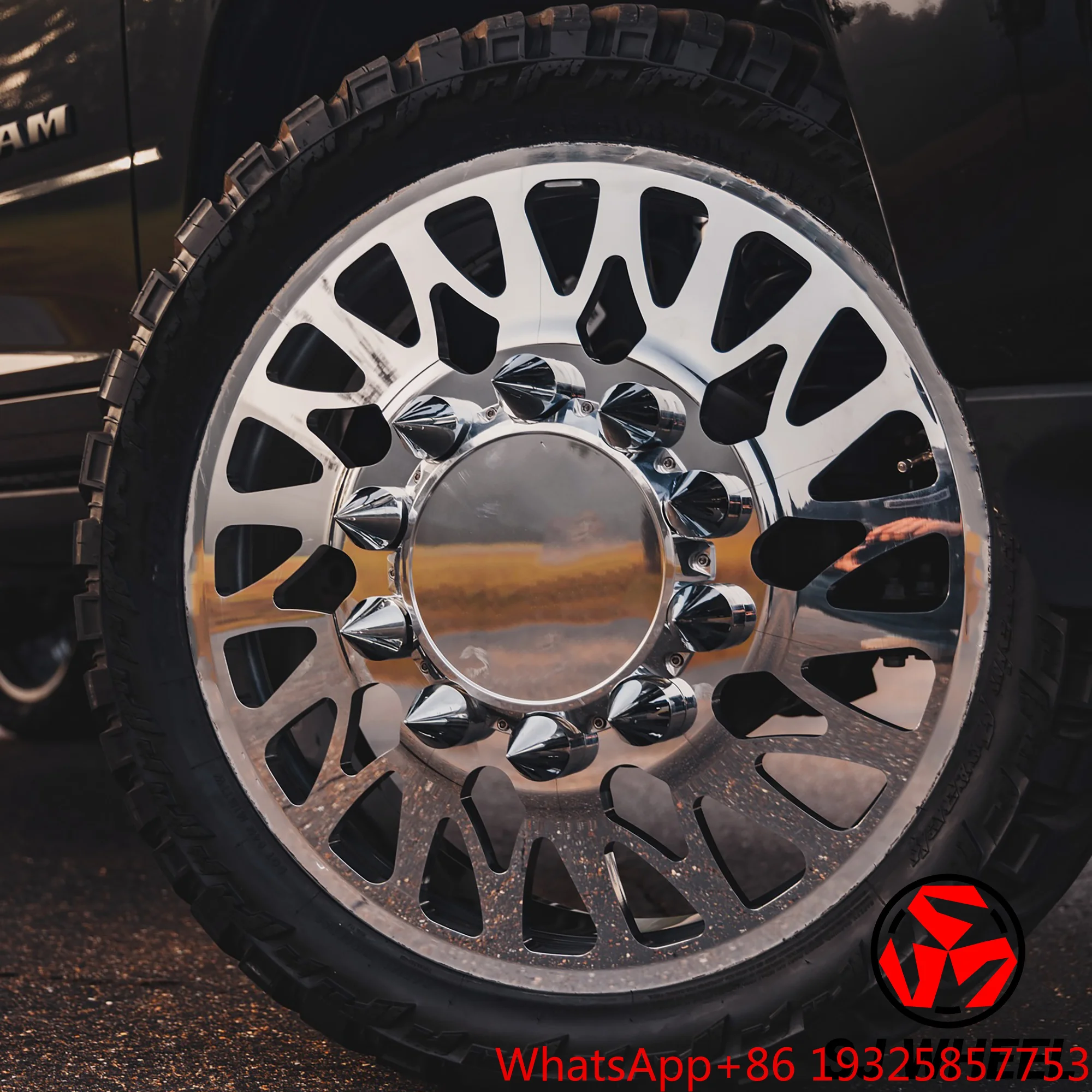 SJ Forged Chrome Dually Truck Rims 8x180 8x100 8x200 8x165 16 20 22 24 26 28 30 Inch 10x225 for  Van E-250 E-350 E-450 F150