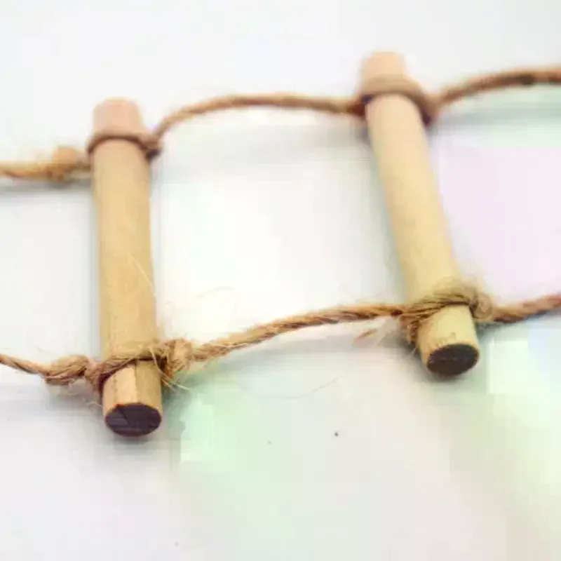 1 szt. Miniaturowa drabinka wisząca z drewna i liny konopnej do domku dla lalek, model do dekoracji domku dla lalek, zabawki do udawania dla dzieci, prezent