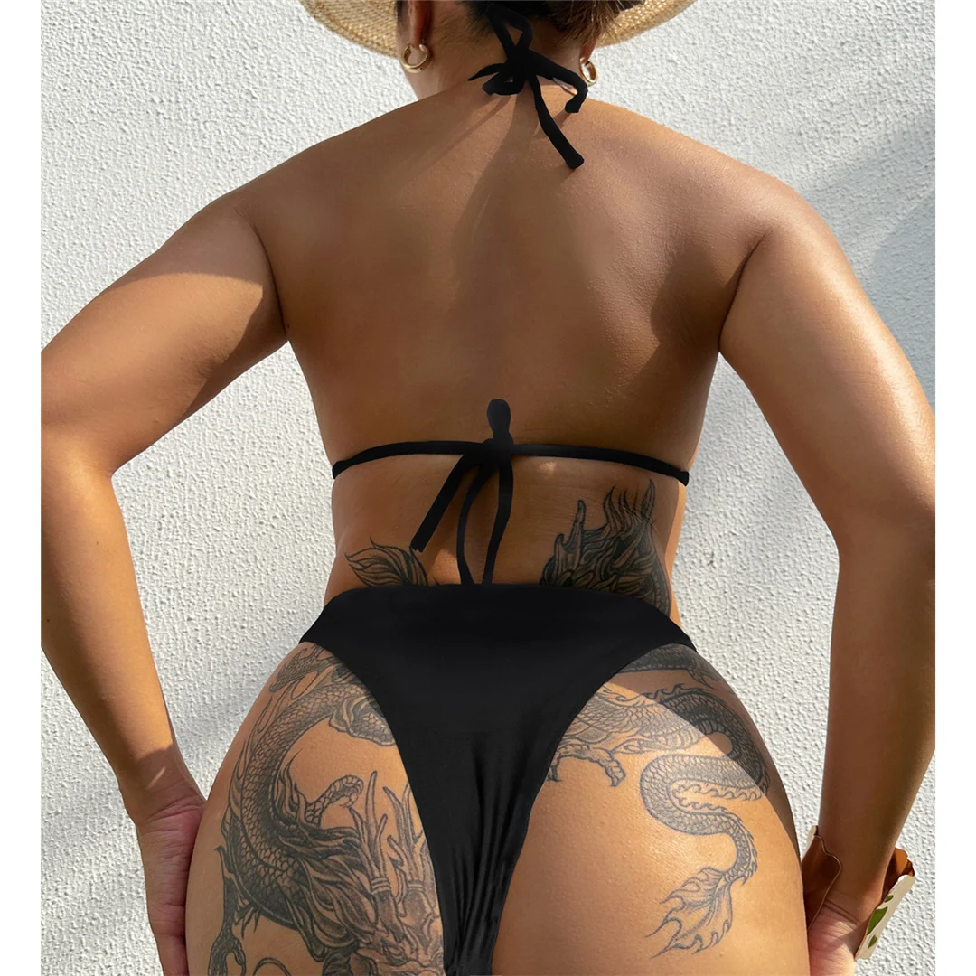 Neuer Bikini mit Diamant-Strasssteinen und Leopardenmuster, Damen-Badeanzug, zweiteiliges Bikini-Set, Badebekleidung, Badeanzug, Modell V5858R. – Detail 13