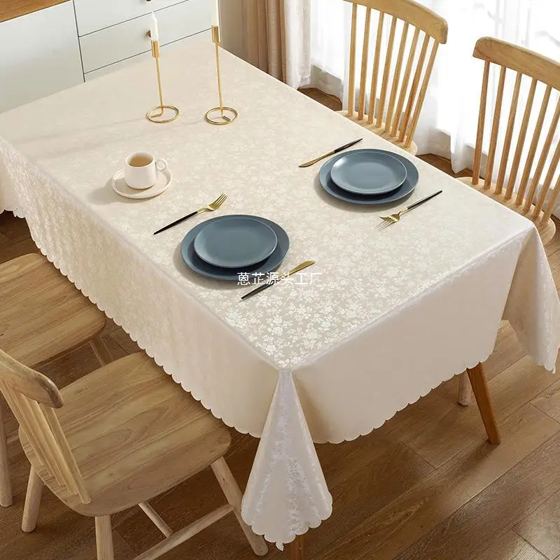 

BZ 1-6 Tablecloth leave-in oil-proof and waterproof light luxury fabric European tablecloth home dining coffee table tablecloth