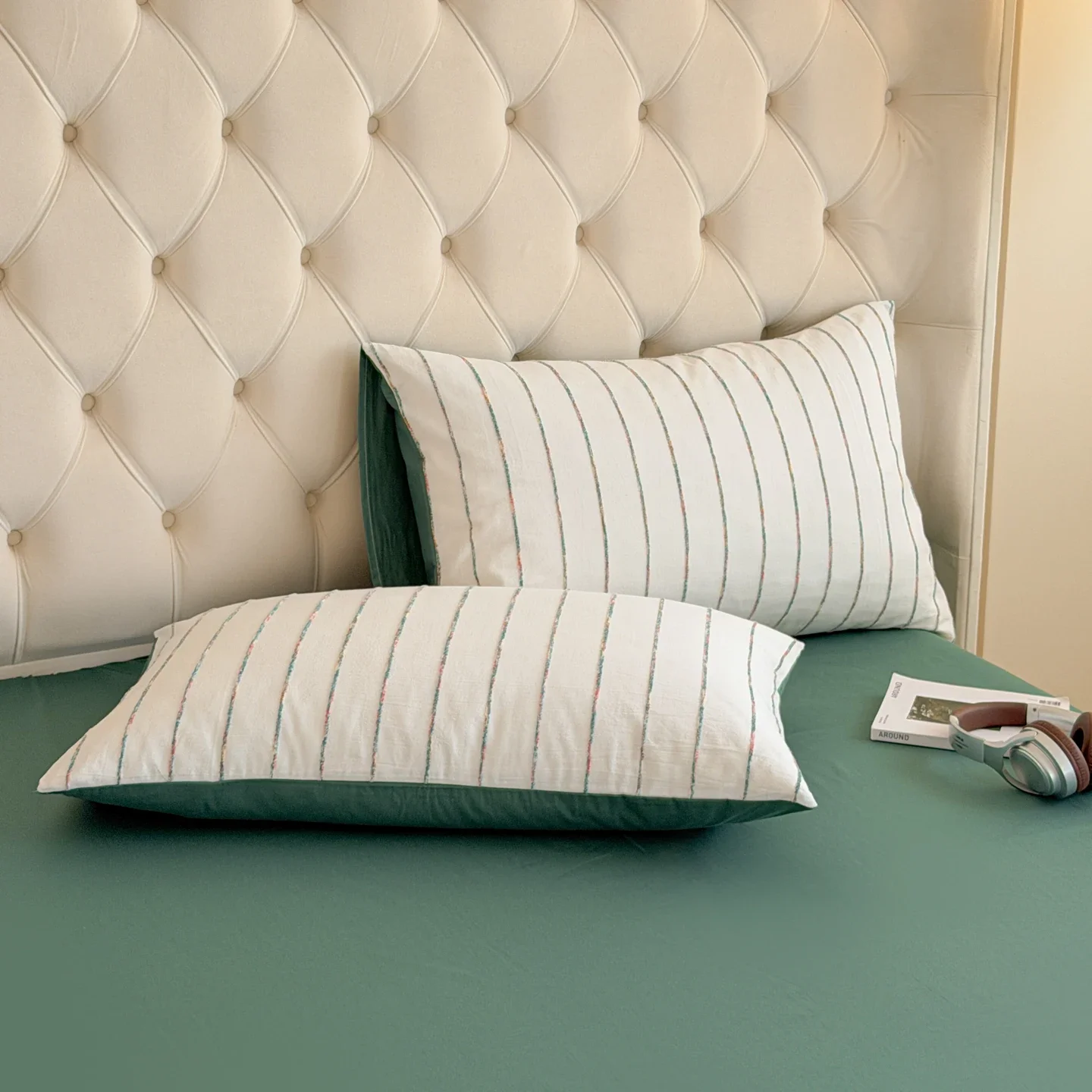 2026 New 100% Cotton Bedding Set Chenille Craft Simple Stripes, Soft Fluffy Skin-friendly Cover Set King Queen Size for Bedrrom