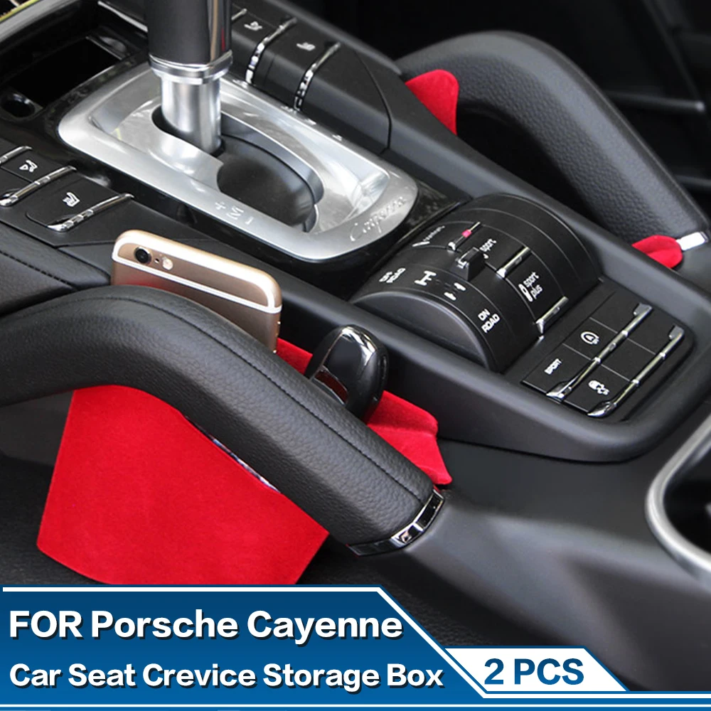 2X For Porsche Cayenne 92A MK2 958 2011 2012 2013 2014 2015 2016 2017 2018 Car Seat Crevice Storage Box Bag Interior Accessories