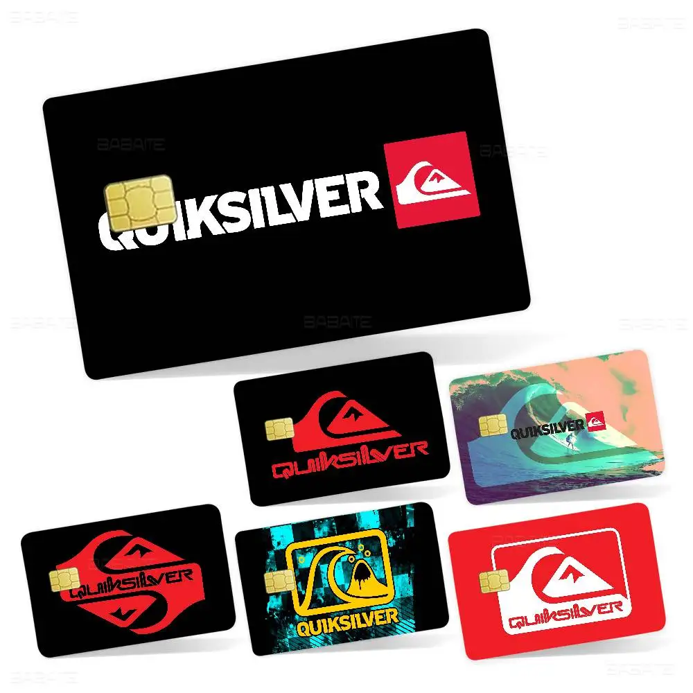 Classic Surf LOGO Q-Quiksilver Game Film Cover Sticker Case for Small Chip Credit Debit Card Front Side