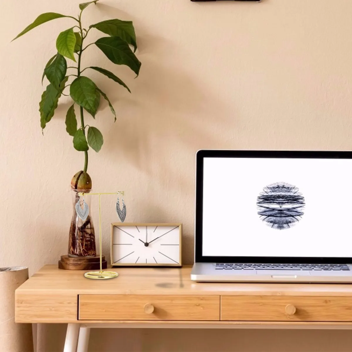 

Подставка для украшений из железа, 1 шт., простая подставка для серег, держатель для колец и пусет, настольное декоративное решение для хранения