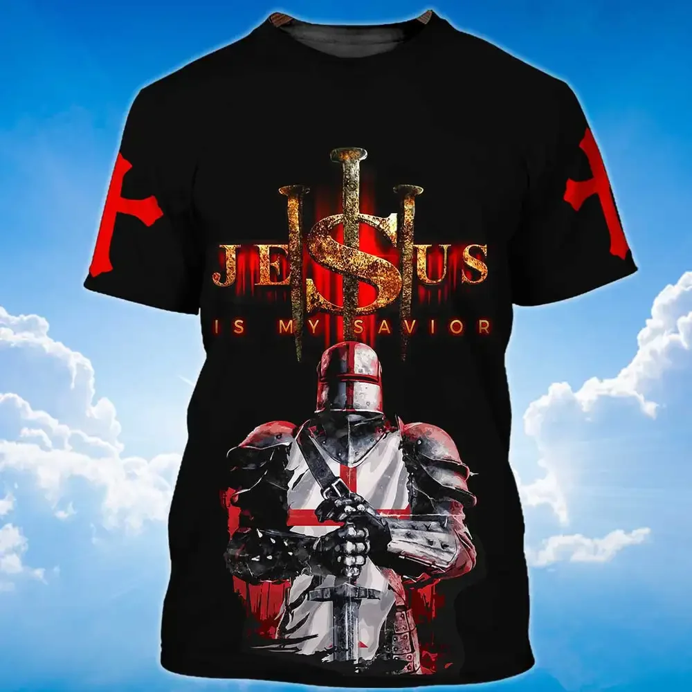 Templar Graphic T-shirt 3D Harajuku Print Men's Fashion O-Neck Short Sleeve Handsome Men T-shirts Sport Loose Comfortable Tops